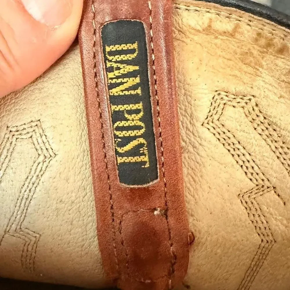 Dan Post Men’s 8.5D Brown Leather Cowboy Western Boots Leather Made USA